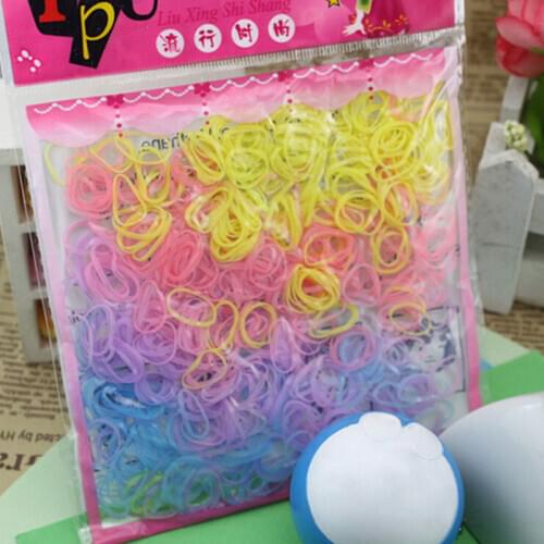 Portable 400-500 Pcs/bag Rubber Hairband Rope Ponytail Holder Elastic Hair Band Ties Braids Plaits Hair Accessories For Kids