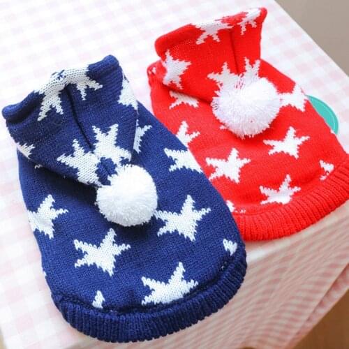 Casual Stylish Small Dog Knitted Sweater Thickening Puppy Sweater Fashion Print for Party