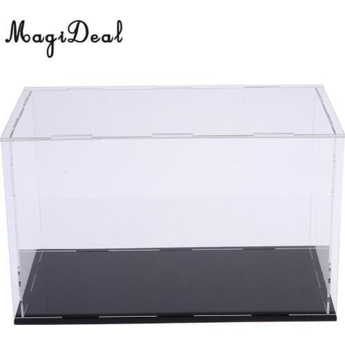 Clear Acrylic Display Case Dustproof Model Figures Protection Box 50x20x22cm