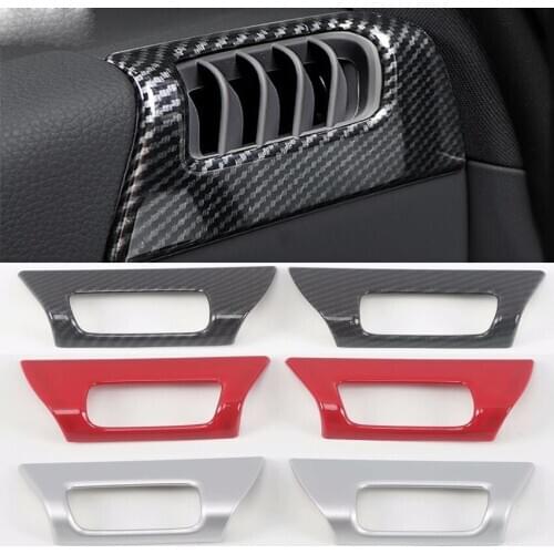 For Porsche Cayenne 2018 2019 2020 Carbon Fiber Style Car Side Air Conditioning Vent Cover Trim Frame Auto Stickers Accessories