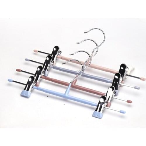 Heavy Duty Metal Skirt Hangers with Adjustable Clips, Anti-Slip Pants Trouser Clothes Hanger Rack Perchas Para Pantalones