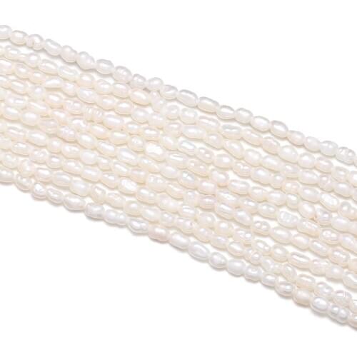 Natural freshwater pearl beads White (Grade A) Measly DIY for making necklaces and bracelets 36CM 2-2.5mm Sold in packs