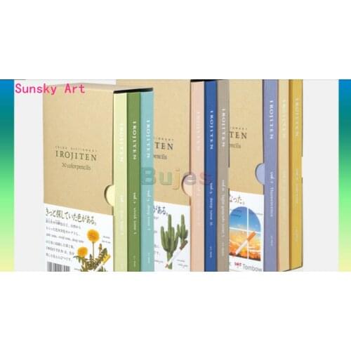 Japan Tombow IROJITEN 30/36/90 color Oil colored lead painting pencil Color series of nature gift box professional art supplies