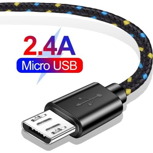 2A Micro USB Data Charger Cable 1M 2M 3M Nylon Braided Microusb Fast Charging Charger Cable For Samsung Xiaomi Android Phone