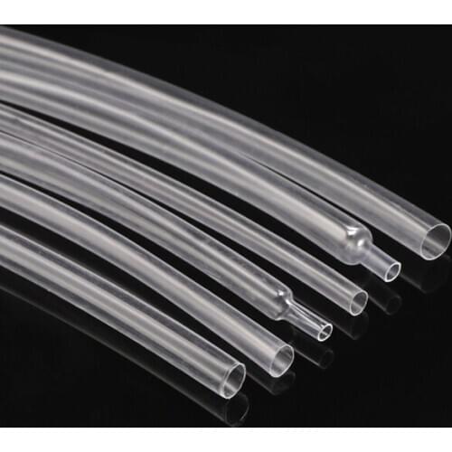 5 Meters 2:1 Shrink Transparent Φ0.8mm-15mm Thin Wall Heat Shrinkable Tube No Words -55℃~105