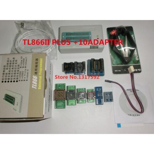100%Original NEWEST XGecu minipro TL866A/TL866II Plus USB programmer+10 items IC Adapters High speed TL866 Russian Englishmanual