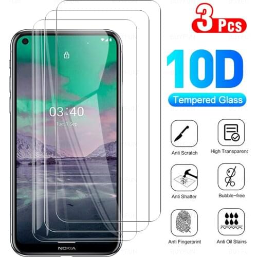 3Pcs Full Cover Protective Glass For Nokia 3.4 Phone Tempered Glass Screen Protector Film For No Kia Nokia3.4 5.4 6.39" TA-1288