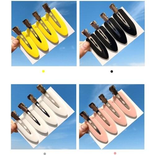 4Pcs Hot new Simple make up Resin duckbill clip BB clip jewelry Geometric Bangs Hairgrip Women girl Barrette Hair Accessories