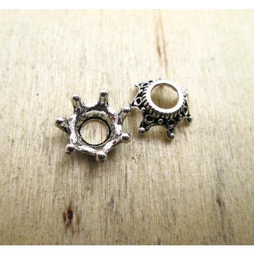 40pcs-6x13mm Crown Charms, 3D Crown charm pendants, Jewelry Making DIY necklace/ bracelets charms antique silver tone