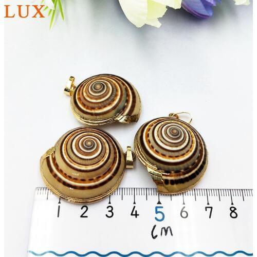 5pcs Natural Conch Shell Pendant Beads for Necklace Making Sea Snail Large Size Pendants