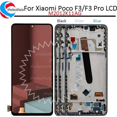 6.67'' AMOLED For Xiaomi Poco F3 LCD M2012K11AG Display With Frame Touch Panel Screen Digitizer For Pocophone Poco F3 Pro LCD