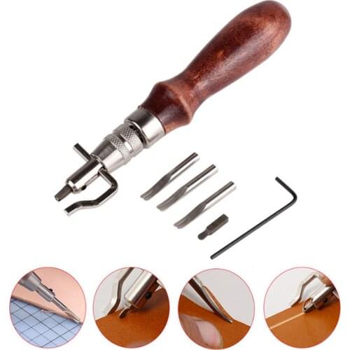 DIY Handmade 7 in 1 Set Pro Leathercraft Adjustable Stitching and Groover Crease Leather Tool