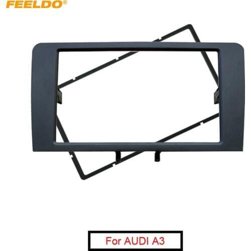 FEELDO Car 2DIN Stereo Radio Panel Fascia Frame For AUDI A3 2003-2008 A3 (8P/8PA) 2008-2012 Refitting Dash Fitting CD Frame Trim
