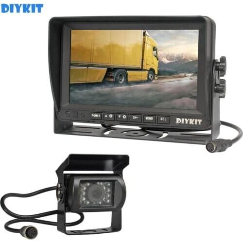 DIYKIT AHD 7" IPS HD Car Monitor Rear View Monitor Waterproof IR Night Vision 960P AHD Backup Car LED Camera