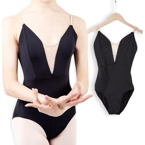 Ballet Leotard Yoga traning suit Artistic Gymnastics Serve Woman use V collar tank shoulder costume