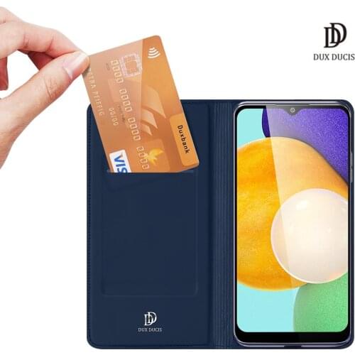 For Samsung Galaxy A03S Case DUX DUCIS Skin Pro Series Flip Cover Luxury Leather Wallet Case Full Good Protection Steady Stand