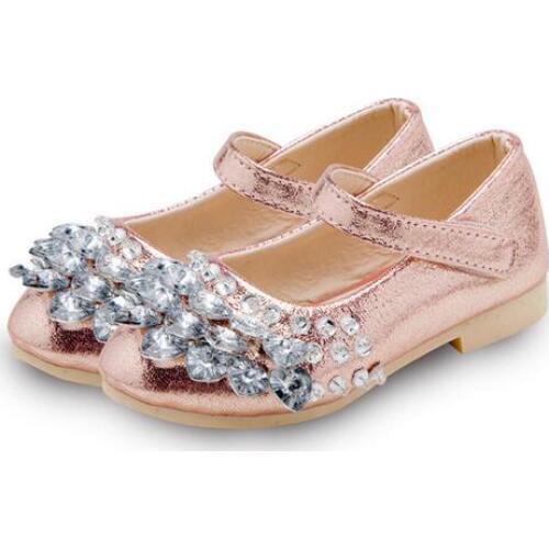 Childrens shoes girl fashion rhinestone princess glitter girl dance shoes party pu leather autumn spring kids' shoes for girls