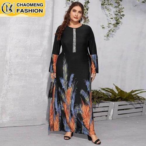 Elegant Fashion Printed Vestido De Mujer Plus Size High Quality Casual Bohemian Clothing America Europe Africa Women Beach Dress