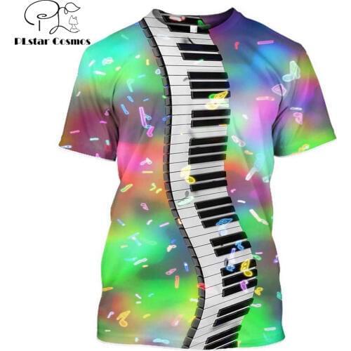 PLstar Cosmos Brand clothing 2019 Fashion Hip hop Men T-Shirt piano Colorful galaxy Printed 3d Women Men summer Cool t shirt