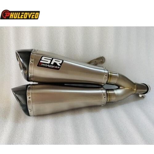 Titanium Alloy for Ducati Diavel 1200 2013-2018 Motorcycle Exhaust Muffler Carbon Tip Link Pipe ID: 58mm Exhaust Muffler Escape