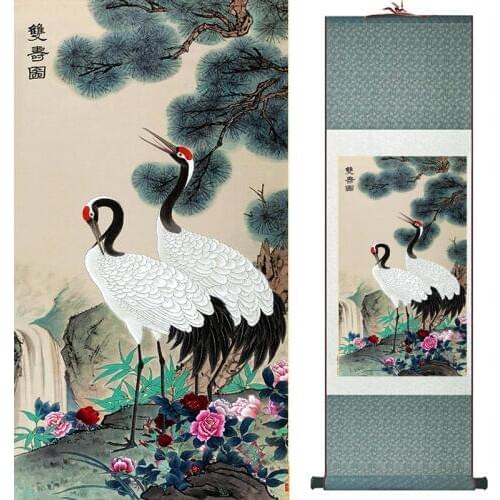 Crane painting Chinese Art Painting Home Office Decoration Chinese scroll painting crane painting 19042106
