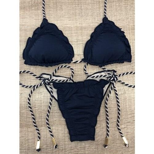 Sexy Triangle 2019 Bikini Set New Women Solid Bathing Suit Swimwear Summer Beach Wear Female Low Waist Red Swimsuit Biquini