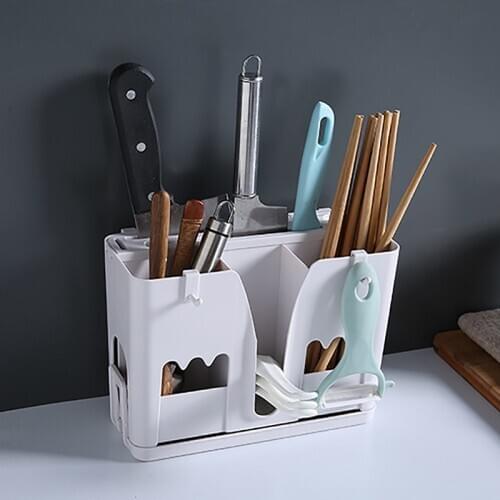 Spoon Chopsticks Fork Plastic Storage Box Rack Multifunction Cutlery Holder Plastic Kitchen Countertop Box Rack Cutlery Holder