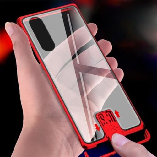 Push Pull Metal Frame For Sony Xperia 1 ii Case Aluminum Bumper Tempered Glass Cover For Xperia 1 II Xperia 5 Xperia 10 II Cases