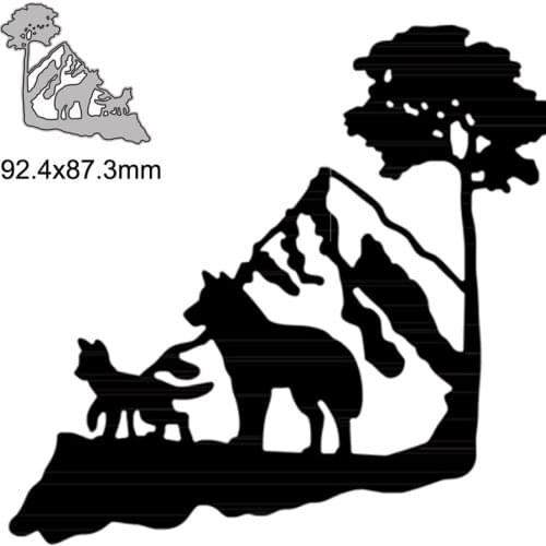 Snow Mountain And Wolves Metal Cutting Dies for DIY Scrapbook Embossing Album Paper Card Craft Folder Decorative 2021 New
