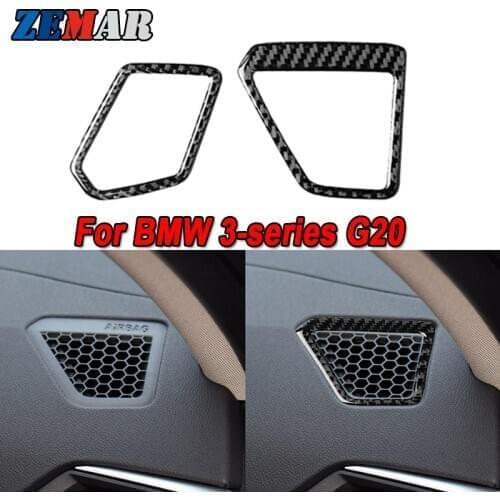 1set Car Air Outlet Panel AC Trim Carbon Fiber Sticker for BMW G20 G28 New 3 Series 2019 2020 2021 Interior Auto Accessories