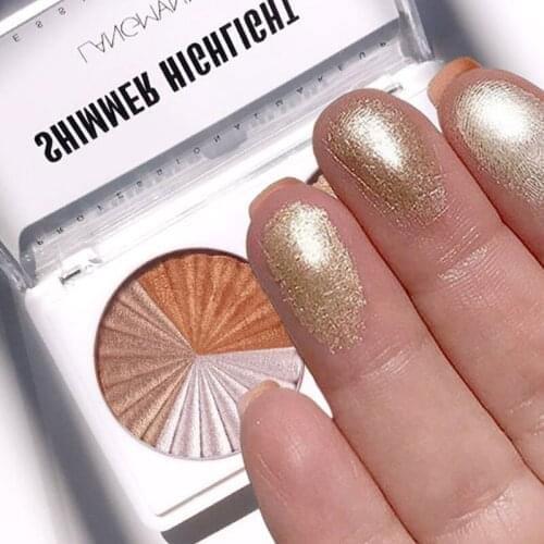 Shimmery Pearlescent Highlighter Palette Shimmering Beauty Makeup Cosmetics Trimming Stereoscopic MH88