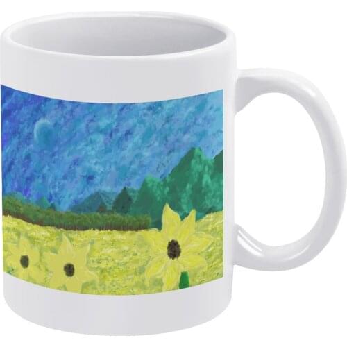 Sunflower Mug Cheap Mug Novelty Porcelain Cappuccino Cups