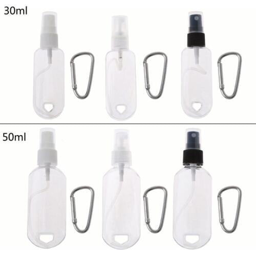 Portable Alcohol Spray Bottle Empty Hand Sanitizer Empty Holder Hook Keychain K1KB
