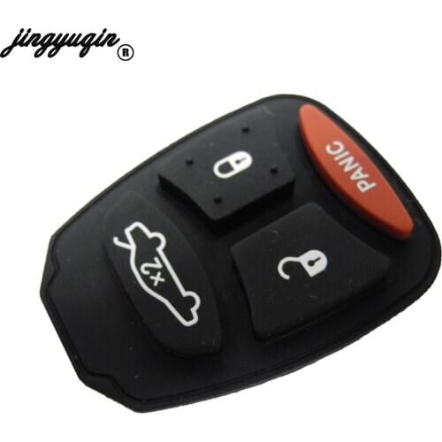Jingyuqin 10x Remote 4 Buttons Car Key Case Replacement Shell For Chrysler Dodge Jeep Keyless Entry