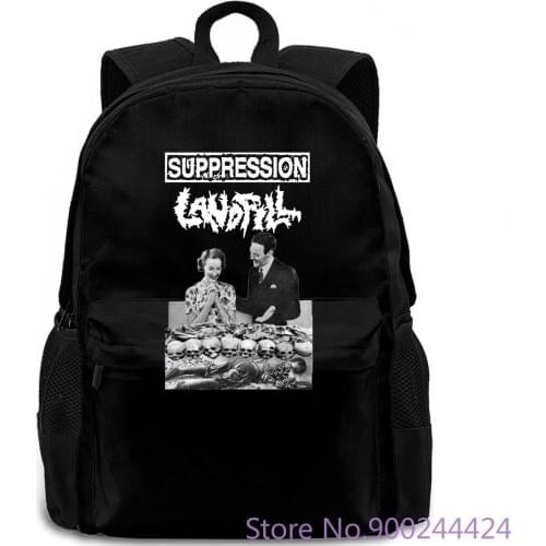Suppression v6 white hardcore punk powerviolence all sizes backpack