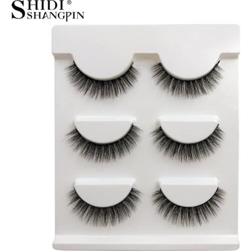 SHIDISHANGPIN Mink Eyelashes 3D Mink Lashes Natural False Eyelashes Makeup Volume Eyelash Extension Faux Cils maquiagem 06