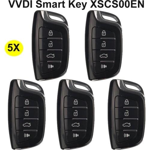 OkeyTech 5PCS/LOT XSCS00EN Xhorse VVDI Universal Remote Smart Key Crystal Black Style Key Fit For All VVDI Key Tools English VER