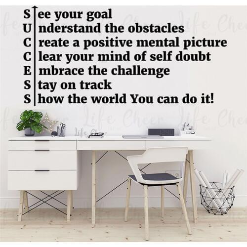 Success Lettering Wall Stickers See Your Goal Quote Vinyl Decal Office Classroom Inspiration Vinyl Murals Wall Art Decor AC327