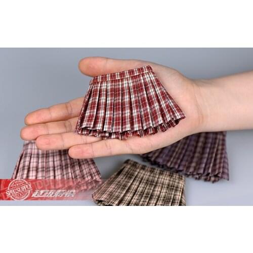 1/6 Female JK Uniform Dress Plaid Pleated Skirt Clothes Accessories Fit 12'' TBL PH Action Figure