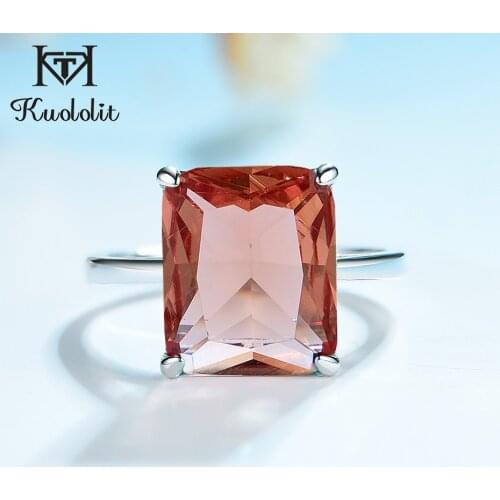 Kuololit Diaspore Sultanite Gemstone Rings for Women Real 925 Sterling Silver Emerald Cutting Engagement Promise Fine Jewelry