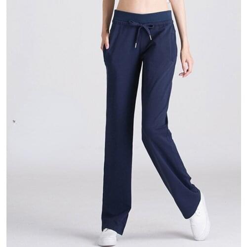 2021 Women Autumn Winter New Solid Sports Pants Female High Waist Thick Straight Trousers Ladies Middle-aged Casual Pants E479