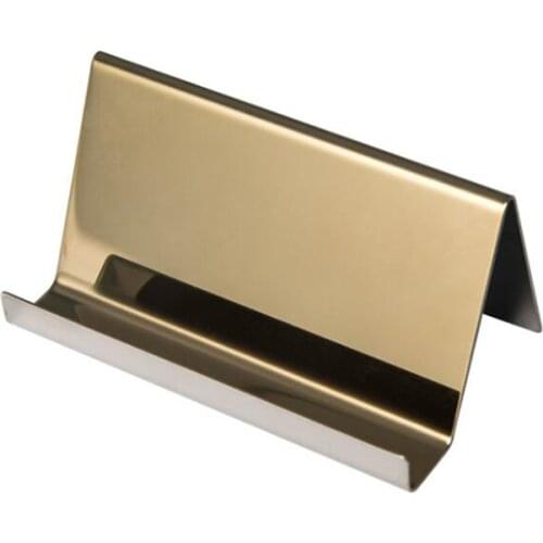 1Pc Creative Stainless Steel Business Card Holder Display Shelf Multi-purpose Name Card Case Mobile Phone Tablet Holders Stand