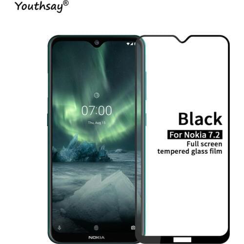 1PCS For Nokia 7.2 Glass Screen Protector Full Glue Protective Film For Nokia 7.2 Tempered Glass for Nokia 7.2