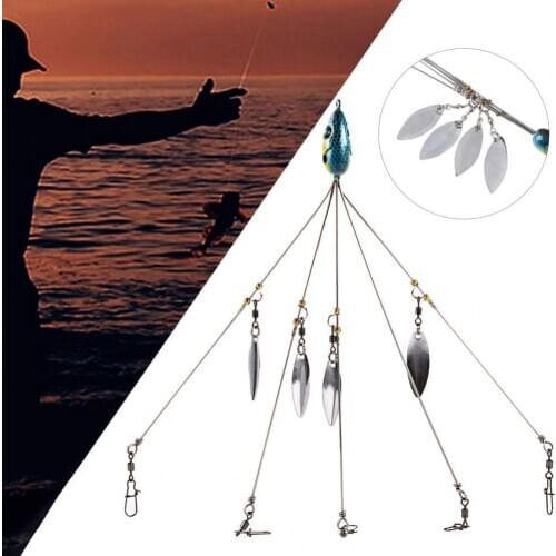 22cm Umbrella Fishing Lure Rig Group 5 Arms Winter Swimming Bait Snap Swivel Spinner Artificial Bait Tackle Tool Accessories