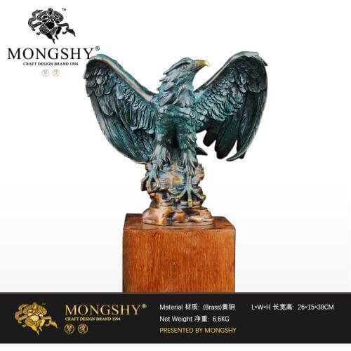 38CM large 2021 TOP art Good luck Success Arab Eagle lanneret tercel 3D brass Sculpture art HOME Company lobby decoration art