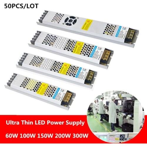 50 PCS Switch Power Supply DC12V 60W 100W 150W 200W 30W lighting Transformers LED Driver Power Adapter For LED Strip Light box