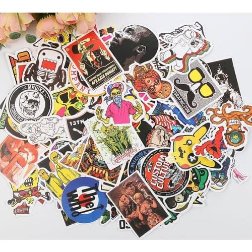 50 pcs Mixed Cartoon Cute Toy Stickers for Car Styling Bike Motorcycle Phone Laptop Travel Luggage Cool Funny Sticker Bomb Decal