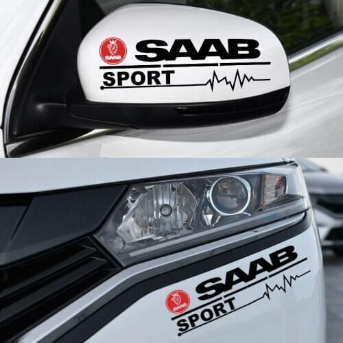 Car logo Emblem Waterproof Rearview Mirror Car Stickers Decal For SAAB SCANIA 9-3 93 9-5 9 3 9000 9 5 Auto Exterior Accessories