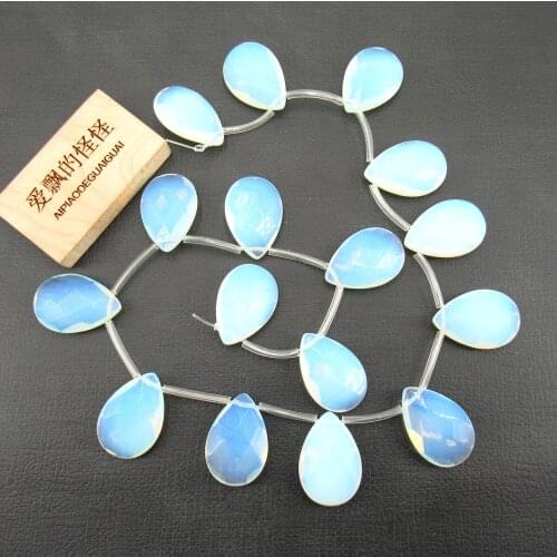 APDGG White Opal Tear Top Faceted Loose Beads 16" Jewelry Making DIY