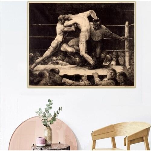 Citon George Bellows《A Stag at Sharkeys》Canvas Art Oil Painting Artwork Poster Picture Wall Decor Modern Home Decoration